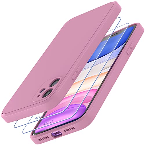 Losvick Hülle für iPhone 11 mit 2 Stück Panzer Schutz Glas, Silikon Hülle Stoßfest Kratzfest Case mit Weichem Mikrofaser, TPU Anti Gelb Handyhülle- 6,1 Zoll - Hellviolett Losvick Hülle für iPhone 11 mit 2 Stück Panzer Schutz Glas, Silikon Hülle Stoßfest Kratzfest Case mit Weichem Mikrofaser, TPU Anti Gelb Handyhülle- 6,1 Zoll - Hellviolett von Losvick