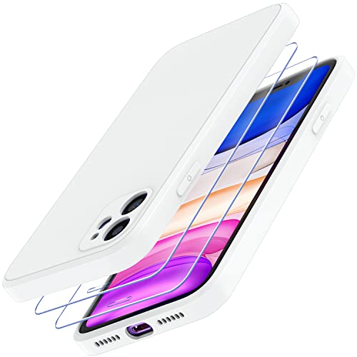 Losvick Hülle für iPhone 11 mit 2 Stück Panzer Schutz Glas, Silikon Hülle Stoßfest Kratzfest Case mit Weichem Mikrofaser, TPU Anti Gelb Handyhülle- 6,1 Zoll - Weiß Losvick Hülle für iPhone 11 mit 2 Stück Panzer Schutz Glas, Silikon Hülle Stoßfest Kratzfest Case mit Weichem Mikrofaser, TPU Anti Gelb Handyhülle- 6,1 Zoll - Weiß von Losvick