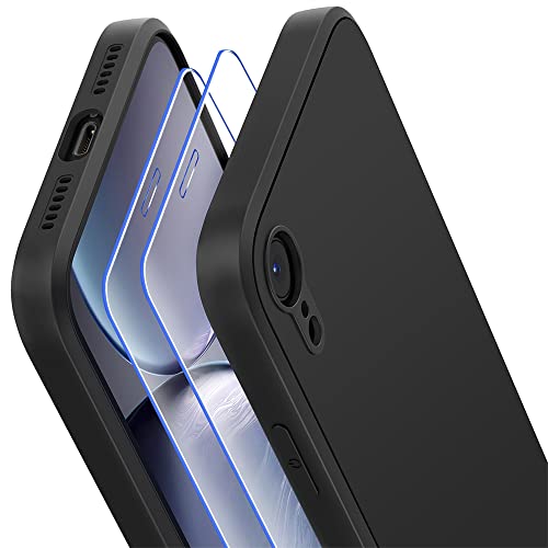 Losvick Hülle für iPhone XR mit 2 Stück Panzer Schutz Glas, Silikon Hülle Stoßfest Kratzfest Case mit Weichem Mikrofaser, TPU Anti Gelb Handyhülle- 6,1 Zoll - Schwarz Losvick Hülle für iPhone XR mit 2 Stück Panzer Schutz Glas, Silikon Hülle Stoßfest Kratzfest Case mit Weichem Mikrofaser, TPU Anti Gelb Handyhülle- 6,1 Zoll - Schwarz von Losvick
