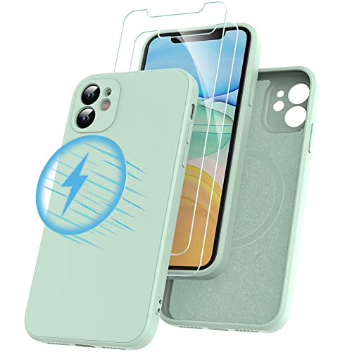 Losvick Magnetische iPhone 11 Hülle + 2 x Panzerglas mit Kabellosem Laden, Silikon Case für iPhone 11 Stoßfest Anti-Kratzschutz Ultra Slim Case - 6,1 Zoll - Minzgrün Losvick Magnetische iPhone 11 Hülle + 2 x Panzerglas mit Kabellosem Laden, Silikon Case für iPhone 11 Stoßfest Anti-Kratzschutz Ultra Slim Case - 6,1 Zoll - Minzgrün von Losvick