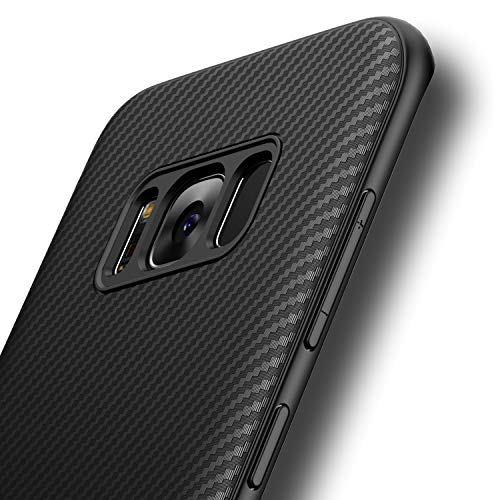 Losvick Hülle für Galaxy S8 Plus, Silikon Bumper weich [Anti-Schock, Air Cushion] Ultradünne Handyhülle aus Gel Flex TPU [Textur Carbonfaser] stoßfest Silikon Schutzhülle für Galaxy S8 Plus von Losvick