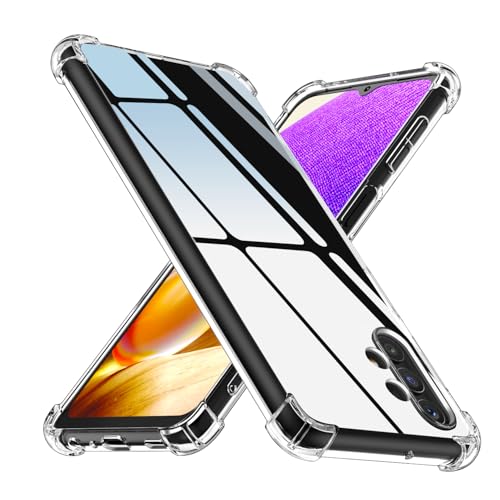 Losvick Schutzhülle A32 5G, transparent, für Galaxy A32 5G, stoßfest [Bumper mit verstärkten Ecken], weiches Silikon, Anti-Vergilbung, transparent von Losvick