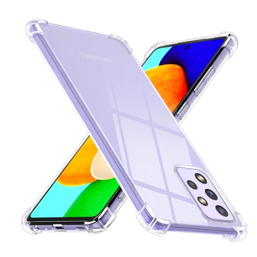 Losvick Schutzhülle für Samsung A52/A52S 5G, transparent, für Samsung Galaxy A52/A52S, stoßfest [Bumper mit verstärkten Ecken], weiches Silikon, Anti-Vergilbung, transparent von Losvick