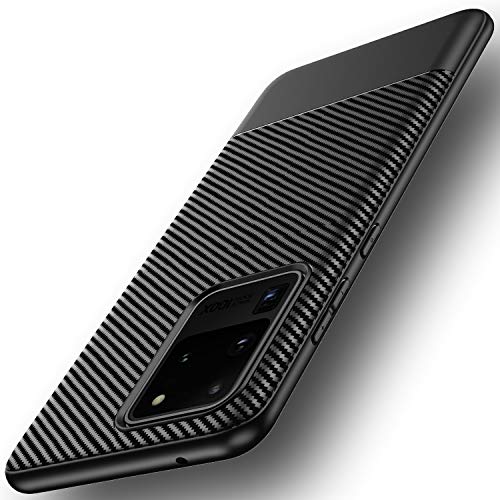 Losvick Schutzhülle für Samsung Galaxy S20 Ultra, Silikon, weich, ultradünn, TPU, Carbon, stoßfest, Bumper für Samsung Galaxy S20 Ultra 6,9 Zoll – Schwarz Losvick Schutzhülle für Samsung Galaxy S20 Ultra, Silikon, weich, ultradünn, TPU, Carbon, stoßfest, Bumper für Samsung Galaxy S20 Ultra 6,9 Zoll – Schwarz von Losvick