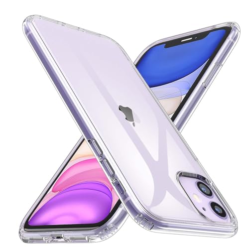 Losvick Schutzhülle für iPhone 11, transparent, stoßfest, Bumper mit verstärkten Ecken, weiches Silikon, TPU, Anti-Vergilbung, 6,1 Zoll, transparent Losvick Schutzhülle für iPhone 11, transparent, stoßfest, Bumper mit verstärkten Ecken, weiches Silikon, TPU, Anti-Vergilbung, 6,1 Zoll, transparent von Losvick