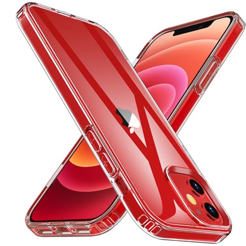 Losvick Schutzhülle für iPhone 12 Mini, transparent, für iPhone 12 Mini, stoßfest [Bumper mit verstärkten Ecken], weiches Silikon, TPU, Anti-Vergilbung, 5,4 Zoll, transparent von Losvick