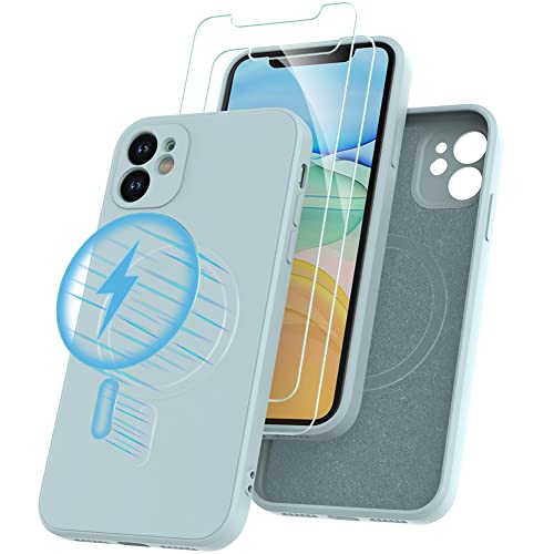 Losvick für iPhone 11 Hülle kompatibel mit Magsafe mit 2 Stück Panzer Schutz Glas, Silikon Hülle Stoßfest Kratzfest Case mit Weichem Mikrofaser, TPU Anti Gelb Handyhülle- 6,1 Zoll - Hellblau Losvick für iPhone 11 Hülle kompatibel mit Magsafe mit 2 Stück Panzer Schutz Glas, Silikon Hülle Stoßfest Kratzfest Case mit Weichem Mikrofaser, TPU Anti Gelb Handyhülle- 6,1 Zoll - Hellblau von Losvick