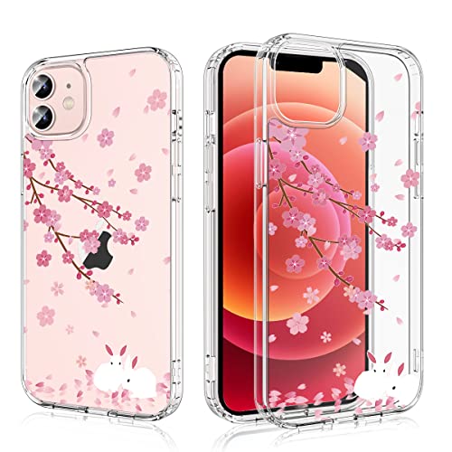 Losvick für iPhone 12 Mini Hülle, Hase Kirschblüten Blumendesign Transparent, Hybrid Schutzhülle Hartschale PC + Stoßfest TPU Bumper für iPhone 12 Mini, 5,4 Zoll – Kaninchen Kirschblüten Losvick für iPhone 12 Mini Hülle, Hase Kirschblüten Blumendesign Transparent, Hybrid Schutzhülle Hartschale PC + Stoßfest TPU Bumper für iPhone 12 Mini, 5,4 Zoll – Kaninchen Kirschblüten von Losvick
