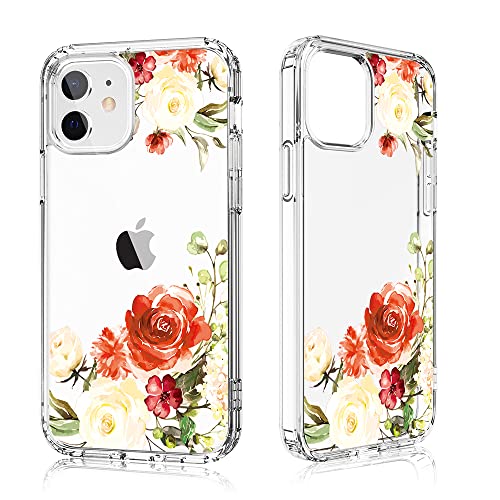 Losvick für iPhone 12 Mini Hülle, Rosa Blume Transparent Rückseite mit TPU-Gel Stoßfest für iPhone 12 Mini 5,4 Zoll – Blume Rosa, Weiß Losvick für iPhone 12 Mini Hülle, Rosa Blume Transparent Rückseite mit TPU-Gel Stoßfest für iPhone 12 Mini 5,4 Zoll – Blume Rosa, Weiß von Losvick