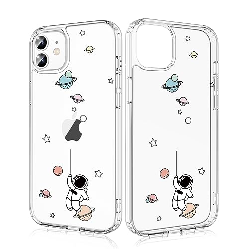 Losvick für iPhone 12 Pro/iPhone 12 Hülle, Astronaut Design Transparent Silikon Aesthetic Handyhülle Hartschale PC + Stoßfest TPU für Mädchen und Frauen Schutzhülle, 6,1 Zoll Losvick für iPhone 12 Pro/iPhone 12 Hülle, Astronaut Design Transparent Silikon Aesthetic Handyhülle Hartschale PC + Stoßfest TPU für Mädchen und Frauen Schutzhülle, 6,1 Zoll von Losvick