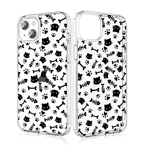 Losvick für iPhone 13/ iPhone 14 Hülle, Schwarze Katze Transparent Hybrid Schutzhülle Hartschale PC + Stoßfest TPU Bumper für iPhone 13/ iPhone 14, 6,1 Zoll - Schwarze Katze Losvick für iPhone 13/ iPhone 14 Hülle, Schwarze Katze Transparent Hybrid Schutzhülle Hartschale PC + Stoßfest TPU Bumper für iPhone 13/ iPhone 14, 6,1 Zoll - Schwarze Katze von Losvick