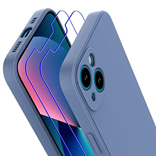 Losvick für iPhone 13 Hülle Liquid Silikon mit 2 Stück Hartglas Schutzfolie, Ultra Dünn mit Microfiber, Kameraschutz Rundumschutz, Anti-Kratzer Stoßfest Handyhülle für iPhone 13, 6.1" (Himmelblau) Losvick für iPhone 13 Hülle Liquid Silikon mit 2 Stück Hartglas Schutzfolie, Ultra Dünn mit Microfiber, Kameraschutz Rundumschutz, Anti-Kratzer Stoßfest Handyhülle für iPhone 13, 6.1" (Himmelblau) von Losvick