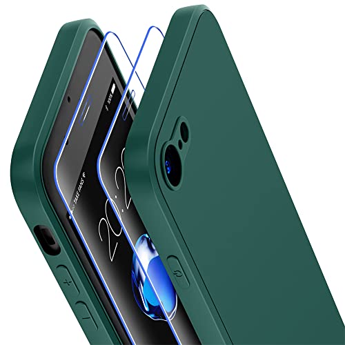Losvick für iPhone SE Hülle 2022/2020, iPhone 8/7 Hülle mit 2 Stück Panzer Schutz Glas, Silikon Hülle Stoßfest Kratzfest mit Weichem Mikrofaser Handyhülle - 4,7 Zoll - Dunkelgrün Losvick für iPhone SE Hülle 2022/2020, iPhone 8/7 Hülle mit 2 Stück Panzer Schutz Glas, Silikon Hülle Stoßfest Kratzfest mit Weichem Mikrofaser Handyhülle - 4,7 Zoll - Dunkelgrün von Losvick