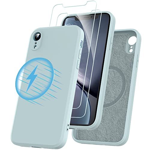 Losvick für iPhone XR Hülle kompatibel mit Magsafe mit 2 Stück Panzer Schutz Glas, Silikon Hülle Stoßfest Kratzfest Case mit Weichem Mikrofaser, TPU Anti Gelb Handyhülle- 6,1 Zoll - Hellblau Losvick für iPhone XR Hülle kompatibel mit Magsafe mit 2 Stück Panzer Schutz Glas, Silikon Hülle Stoßfest Kratzfest Case mit Weichem Mikrofaser, TPU Anti Gelb Handyhülle- 6,1 Zoll - Hellblau von Losvick