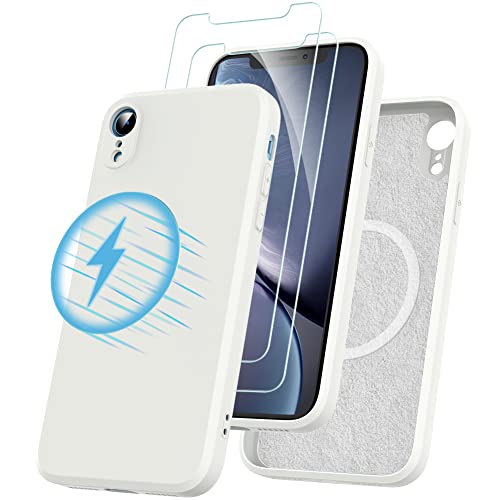 Losvick für iPhone XR Hülle kompatibel mit Magsafe mit 2 Stück Panzer Schutz Glas, Silikon Hülle Stoßfest Kratzfest Case mit Weichem Mikrofaser, TPU Anti Gelb Handyhülle- 6,1 Zoll - Weiß Losvick für iPhone XR Hülle kompatibel mit Magsafe mit 2 Stück Panzer Schutz Glas, Silikon Hülle Stoßfest Kratzfest Case mit Weichem Mikrofaser, TPU Anti Gelb Handyhülle- 6,1 Zoll - Weiß von Losvick