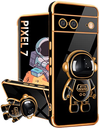 Lotadilo Für Google Pixel 7 Hülle, Pixel 7 Hüllen mit Astronauten-Ständer für Frauen Mädchen, Mädchen, niedlicher Raumfahrer, Liebe, vergoldet, 6D Handyhülle mit Ständer für Pixel 7 6.3 Zoll schwarz Lotadilo Für Google Pixel 7 Hülle, Pixel 7 Hüllen mit Astronauten-Ständer für Frauen Mädchen, Mädchen, niedlicher Raumfahrer, Liebe, vergoldet, 6D Handyhülle mit Ständer für Pixel 7 6.3 Zoll schwarz von Lotadilo