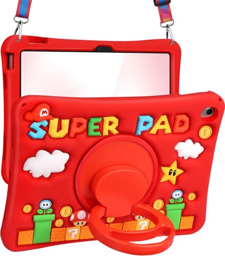 Lotadilo Niedliche Schutzhülle für iPad der 10. Generation / iPad (A16) 11. Generation 2025 – Silikon, 3D-Design für Mädchen, Frauen, Teenager, Mädchen, Kawaii, lustig, Cartoon, weicher Ständer mit von Lotadilo