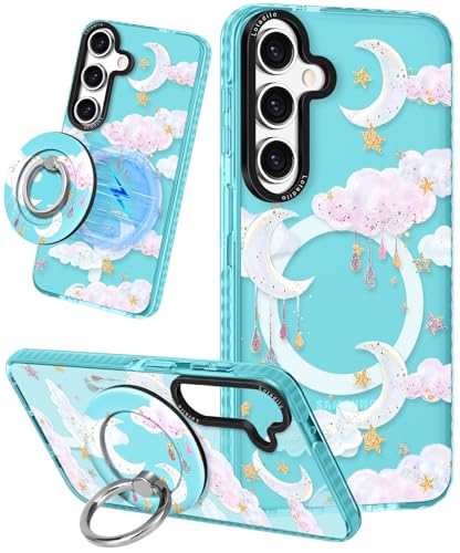 Lotadilo Schutzhülle für Samsung Galaxy S23 FE für Frauen – Mädchen, niedliches Design, kompatibel mit Magsafe, Magnetringhalter, Ständer, Wolken, Mond, Handyhüllen, ästhetisch, mädchenhaft, TPU-Funda Lotadilo Schutzhülle für Samsung Galaxy S23 FE für Frauen – Mädchen, niedliches Design, kompatibel mit Magsafe, Magnetringhalter, Ständer, Wolken, Mond, Handyhüllen, ästhetisch, mädchenhaft, TPU-Funda von Lotadilo