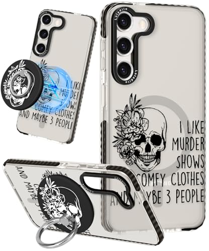 Lotadilo Schutzhülle für Samsung Galaxy S23 Plus für Frauen – Mädchen, niedliches Design, kompatibel mit Magsafe, Magnetringhalter, Ständer, Totenkopf-Skelett, Handyhüllen, ästhetisches TPU-Funda für Lotadilo Schutzhülle für Samsung Galaxy S23 Plus für Frauen – Mädchen, niedliches Design, kompatibel mit Magsafe, Magnetringhalter, Ständer, Totenkopf-Skelett, Handyhüllen, ästhetisches TPU-Funda für von Lotadilo