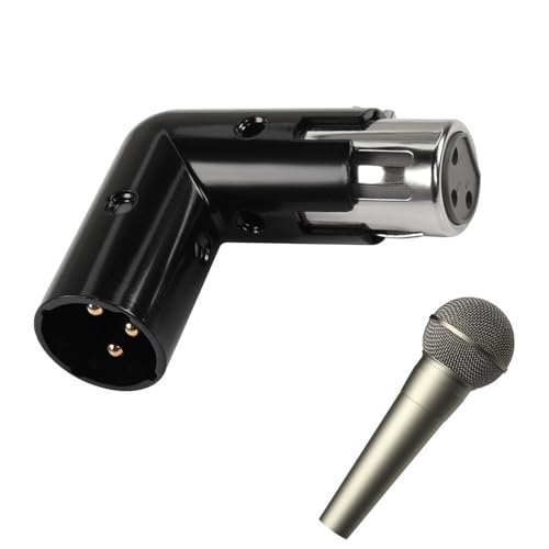 Lotbun XLR-Mikrofonadapter mit 90 ° verstellbarem Winkel, XLR-Stecker auf Buchse, Audioanschluss, XLR-Kabel, XLR-Kabel, XLR-Verkabelung, für enge Räume von Lotbun