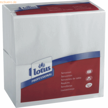 Lotus Professional Servietten 39x39cm 8-Falz weiß VE=150 Stück Lotus Professional Servietten 39x39cm 8-Falz weiß VE=150 Stück von Lotus Professional