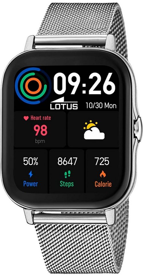 Lotus 50044/1 Smartwatch Set, 2-tlg., mit Wechselarmband aus schwarzem Kunststoff von Lotus