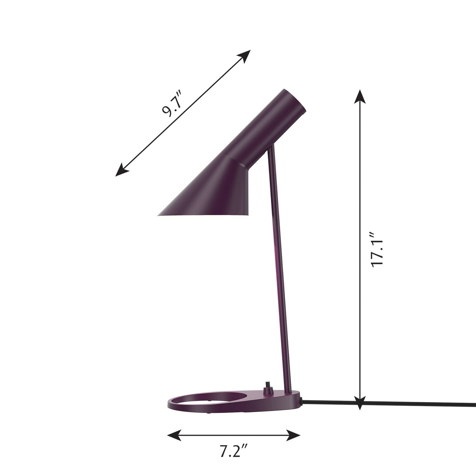 Louis Poulsen AJ Mini Tischlampe, aubergine von Louis Poulsen