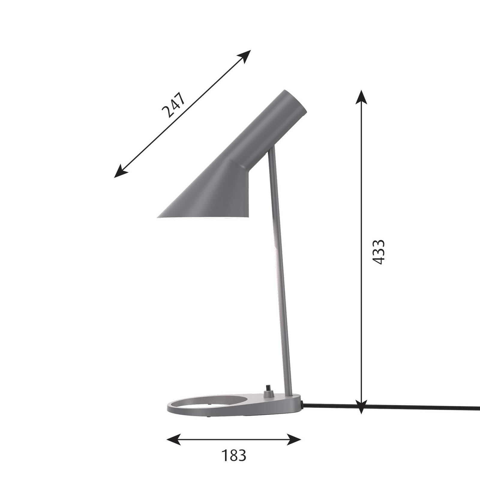 Louis Poulsen AJ Mini Tischlampe, dunkelgrau von Louis Poulsen