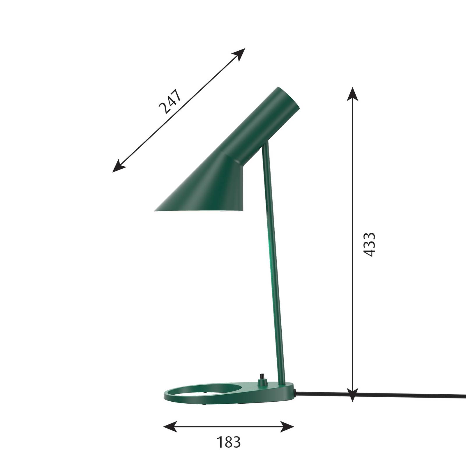 Louis Poulsen AJ Mini Tischlampe, dunkelgrün von Louis Poulsen