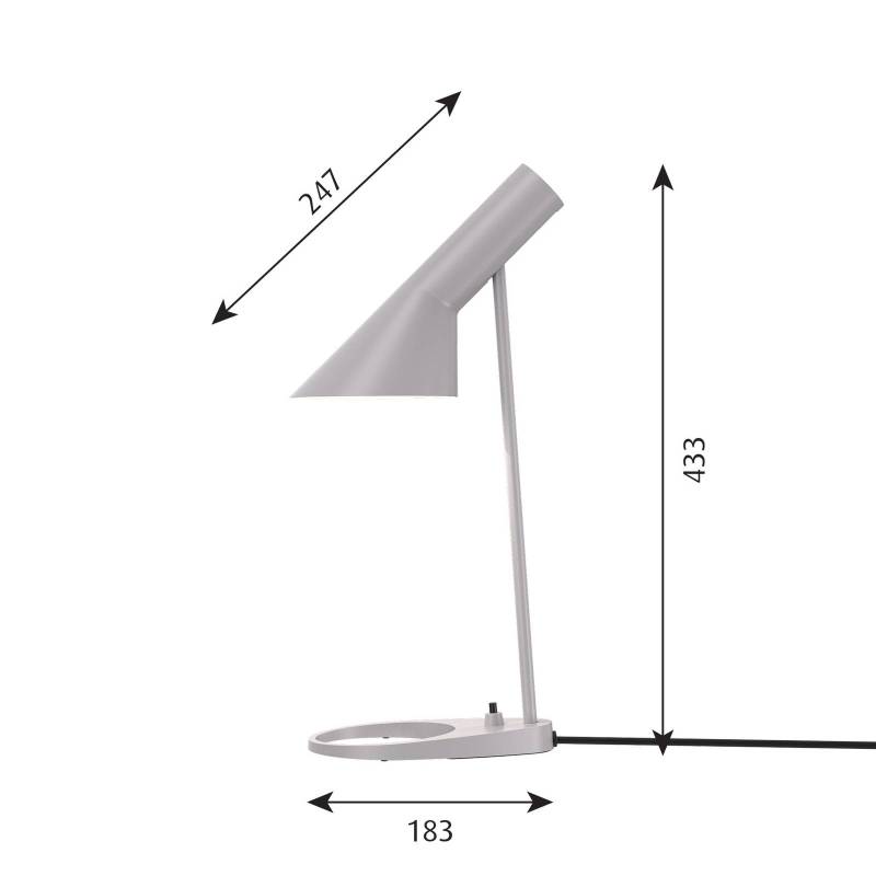 Louis Poulsen AJ Mini Tischlampe, hellgrau von Louis Poulsen