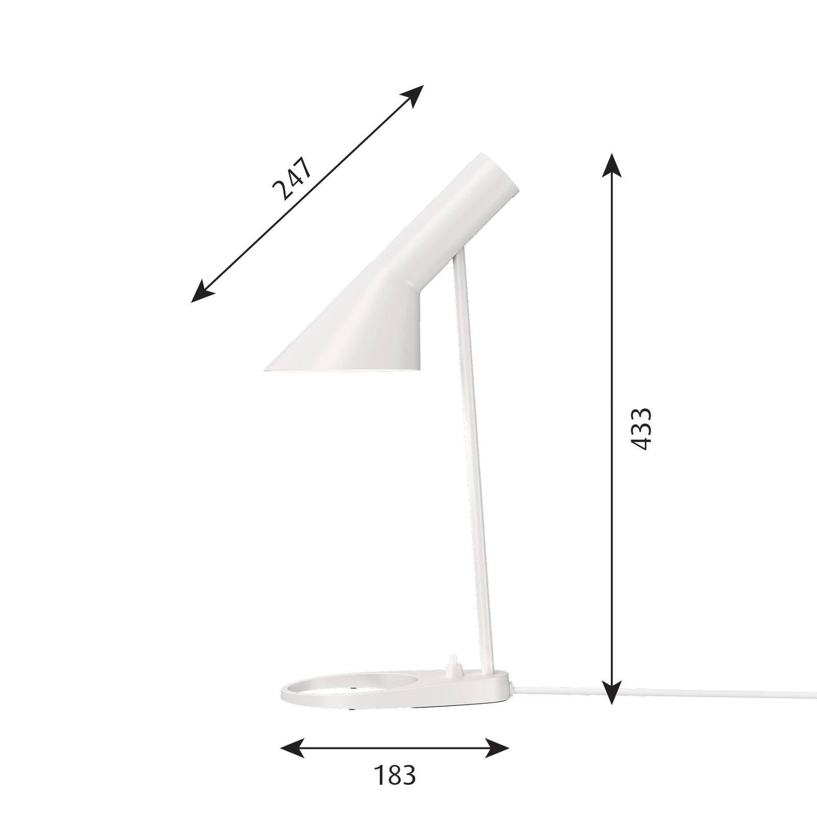 Louis Poulsen AJ Mini Tischlampe, weiß Louis Poulsen AJ Mini Tischlampe, weiß von Louis Poulsen