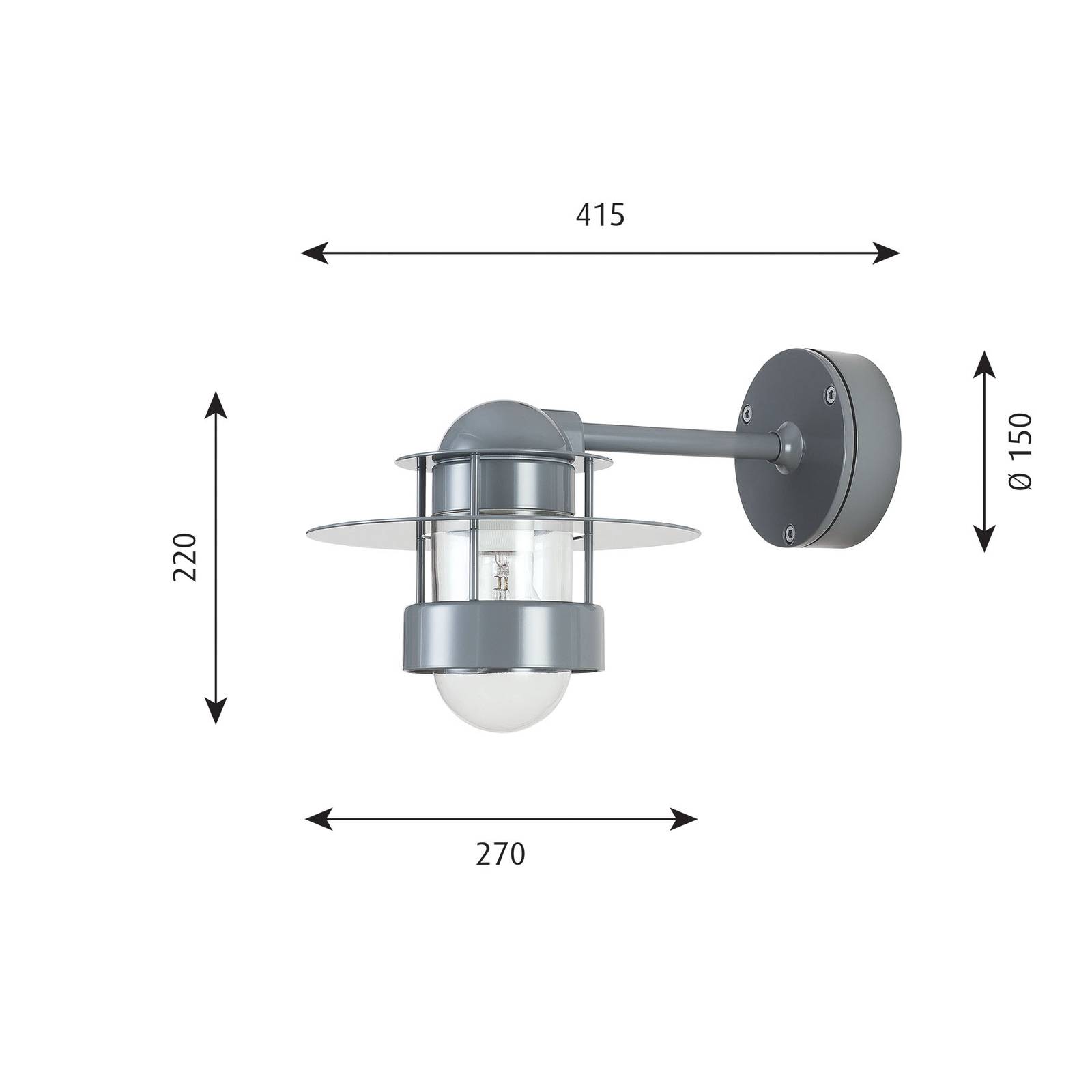 Louis Poulsen Albertslund Wandlampe 41,5 cm grau von Louis Poulsen