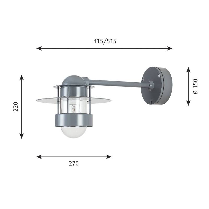 Louis Poulsen Albertslund Wandlampe 51,5 cm grau von Louis Poulsen