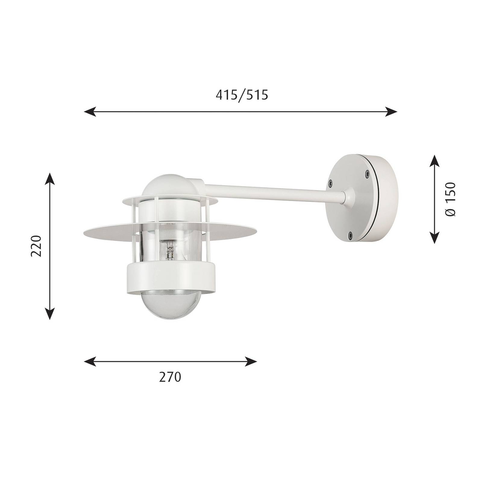 Louis Poulsen Albertslund Wandlampe 51,5 cm weiß von Louis Poulsen