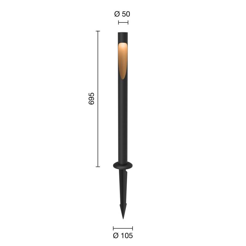 Louis Poulsen Wegelampe Flindt 827 70cm schwarz Erdstück 24V von Louis Poulsen