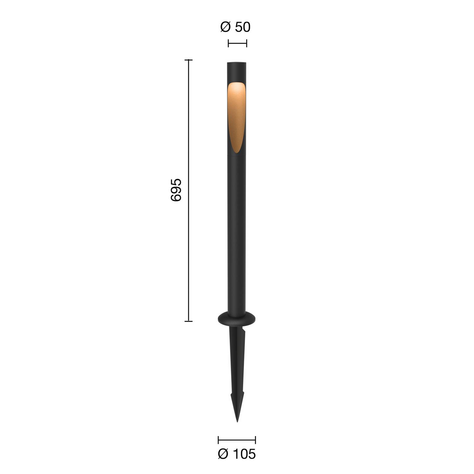 Louis Poulsen Wegelampe Flindt 840 70cm schwarz Erdstück 24V Louis Poulsen Wegelampe Flindt 840 70cm schwarz Erdstück 24V von Louis Poulsen