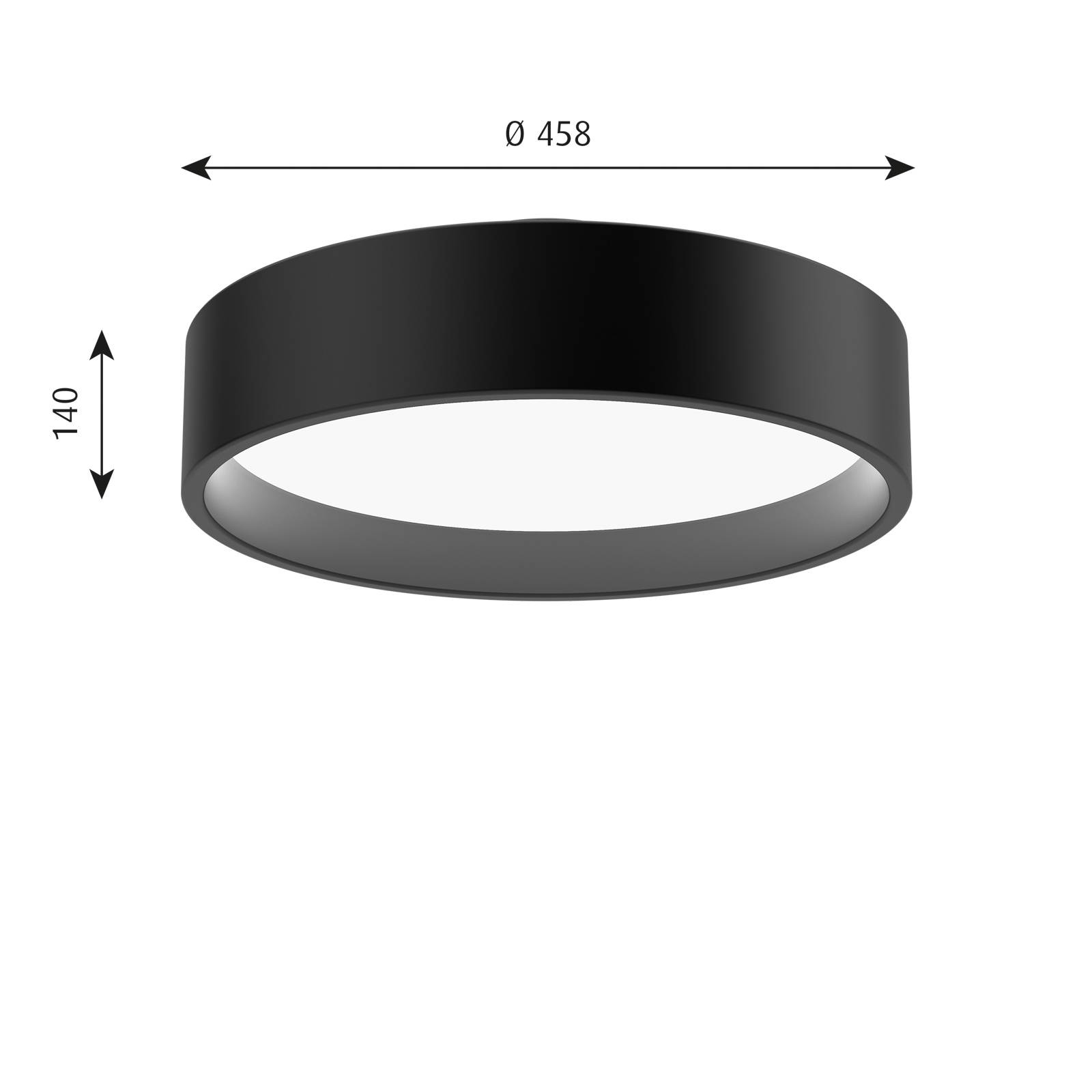 Louis Poulsen LP Circle Decke, Ø 45,8 cm schwarz von Louis Poulsen