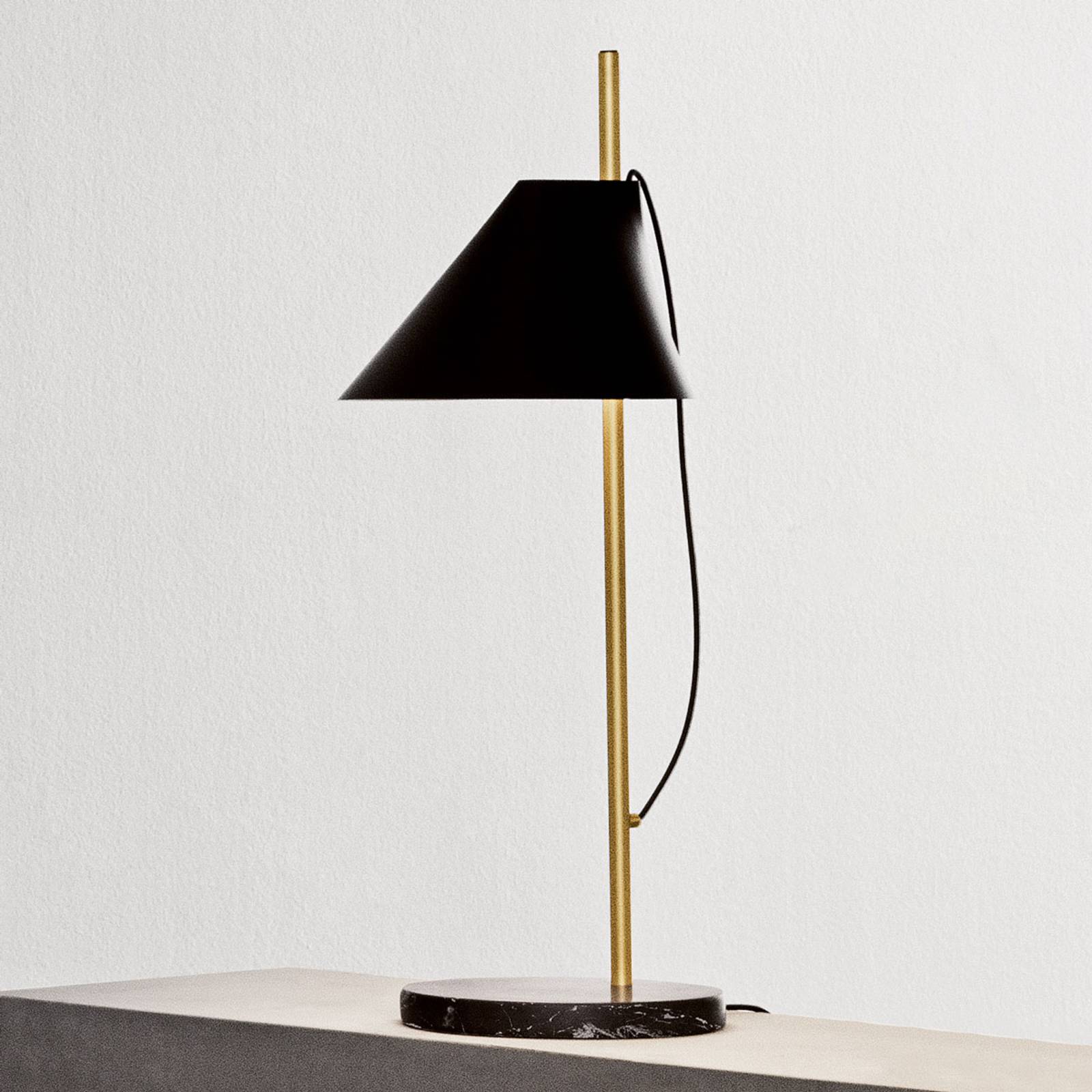 Louis Poulsen Marmor-Tischlampe Yuh Brass, schwarz von Louis Poulsen