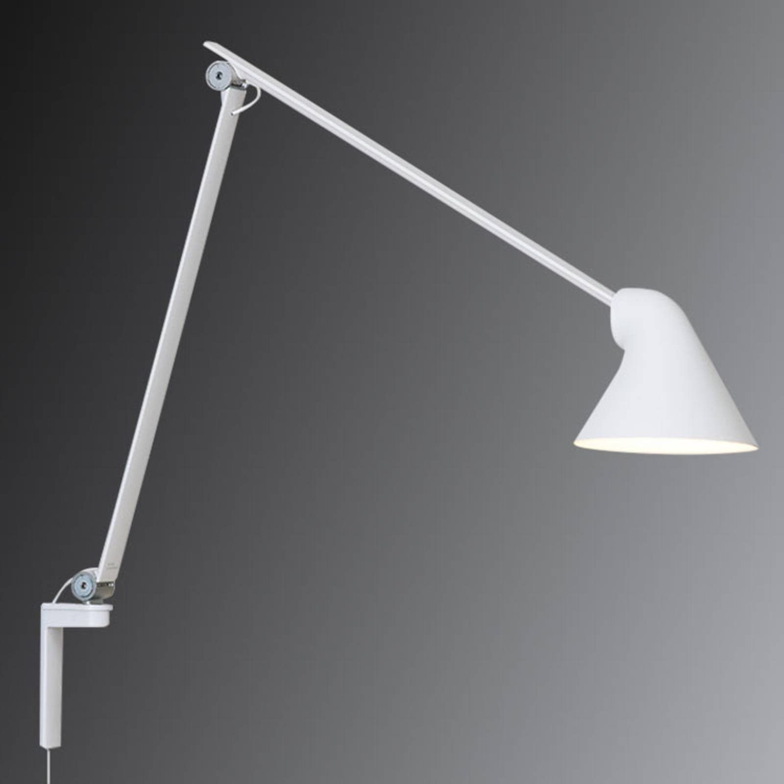 Louis Poulsen NJP LED-Wandlampe, Arm lang, weiß von Louis Poulsen