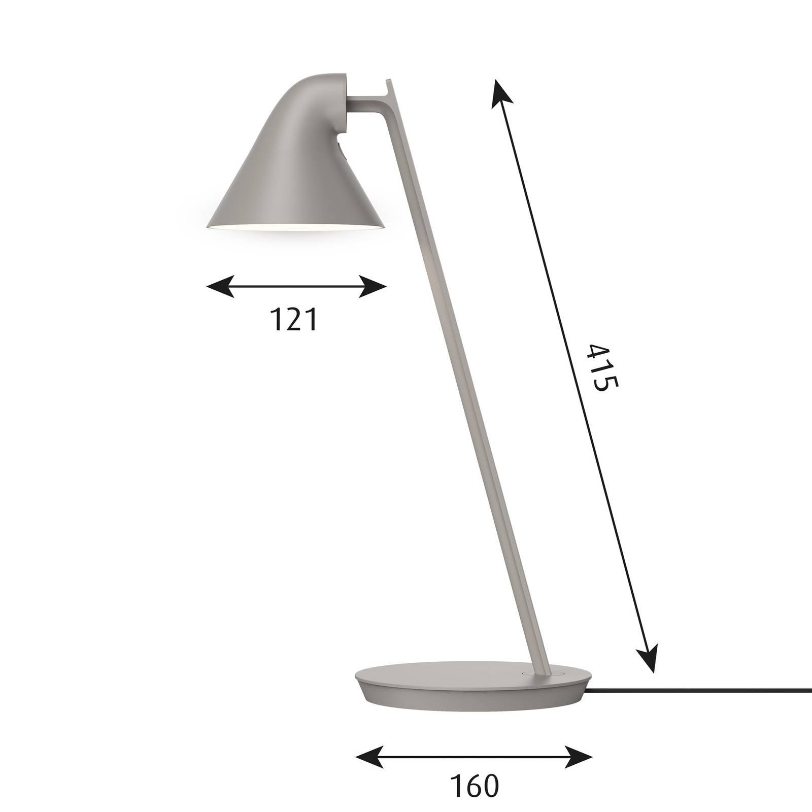 Louis Poulsen NJP Mini LED-Tischleuchte hellgrau Louis Poulsen NJP Mini LED-Tischleuchte hellgrau von Louis Poulsen