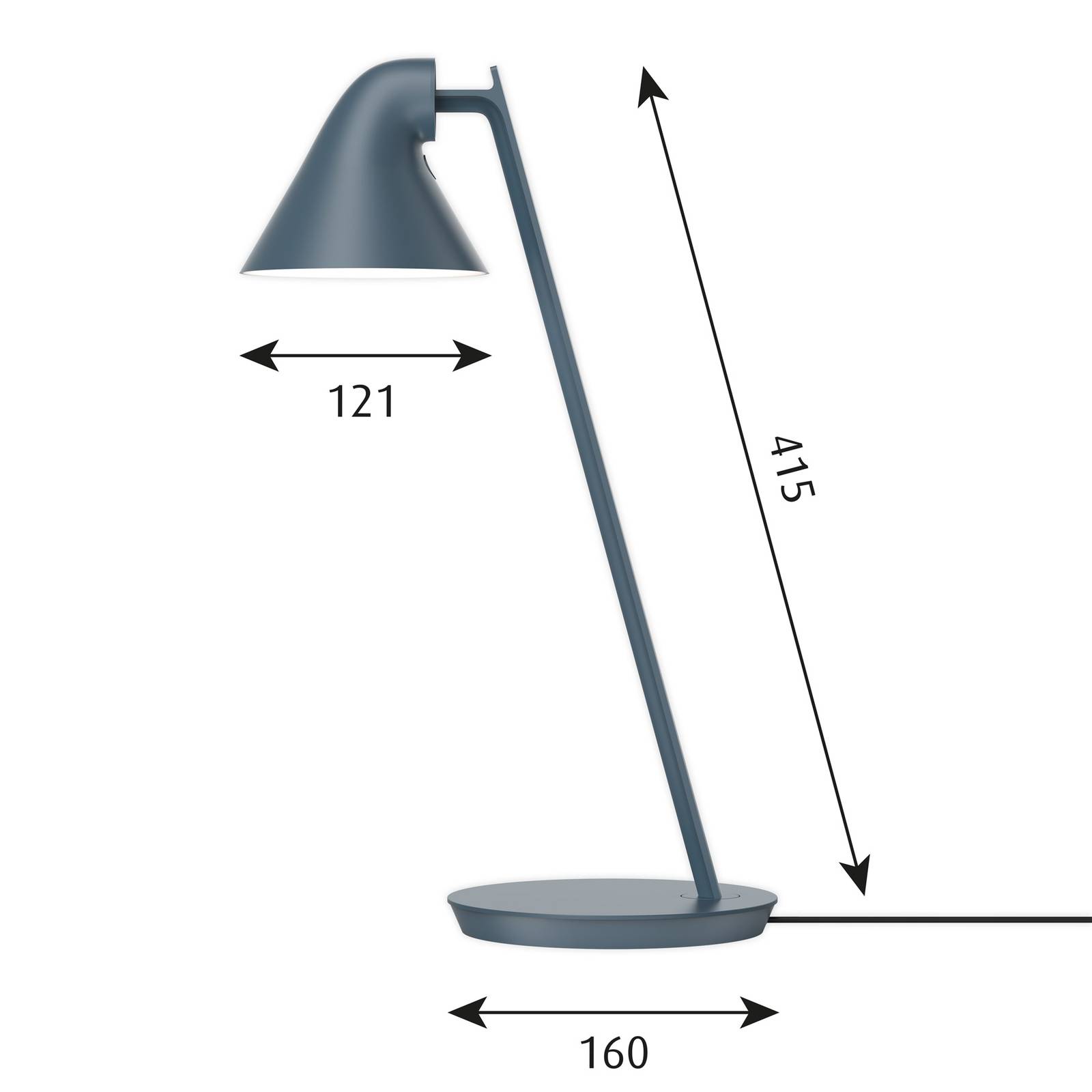 Louis Poulsen NJP Mini LED-Tischleuchte petrolblau von Louis Poulsen