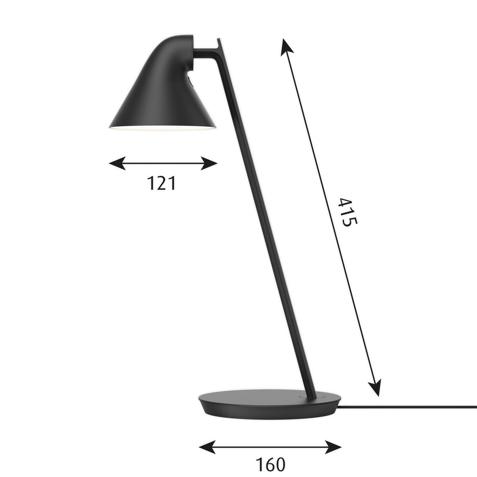 Louis Poulsen NJP Mini LED-Tischleuchte schwarz von Louis Poulsen