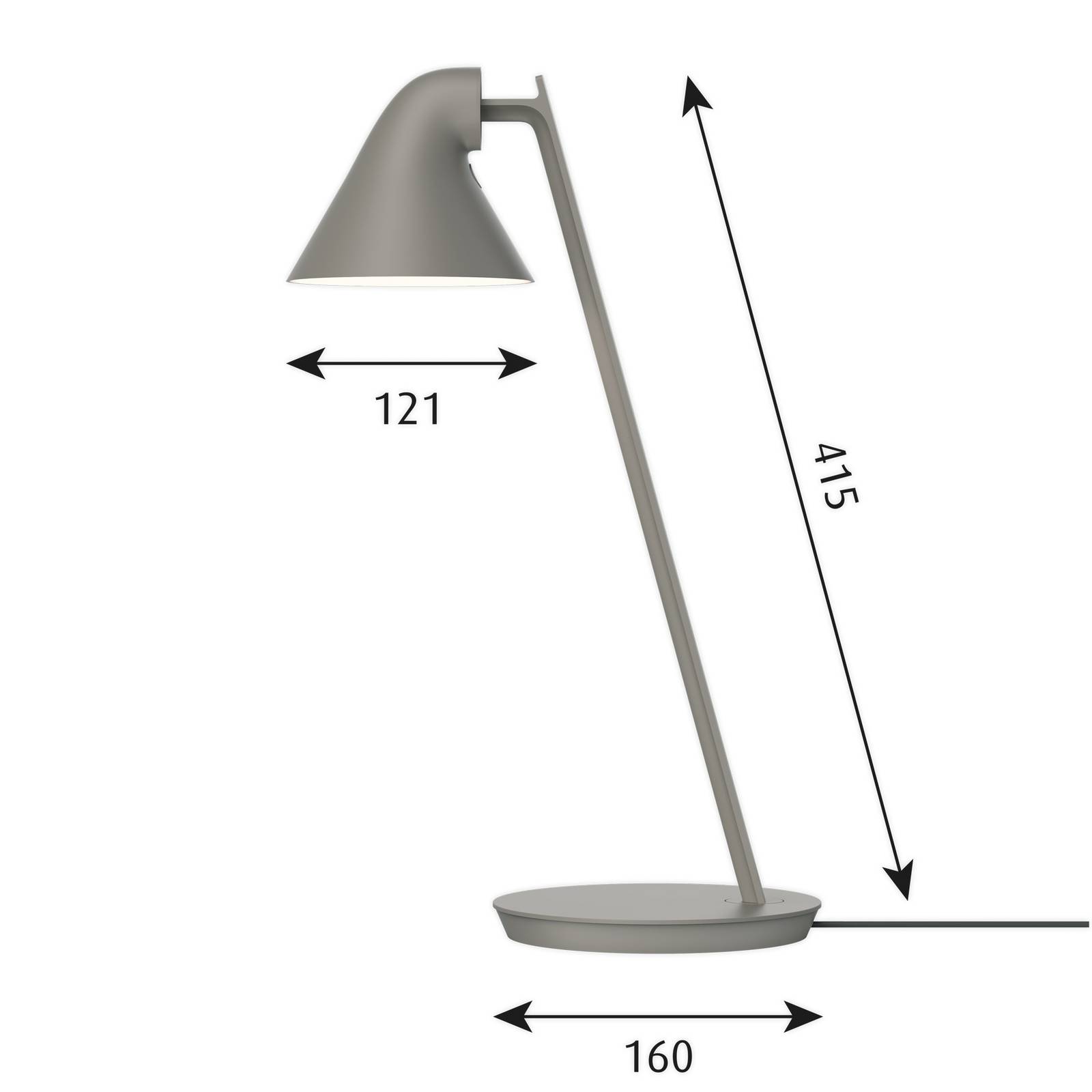 Louis Poulsen NJP Mini LED-Tischleuchte taupe von Louis Poulsen