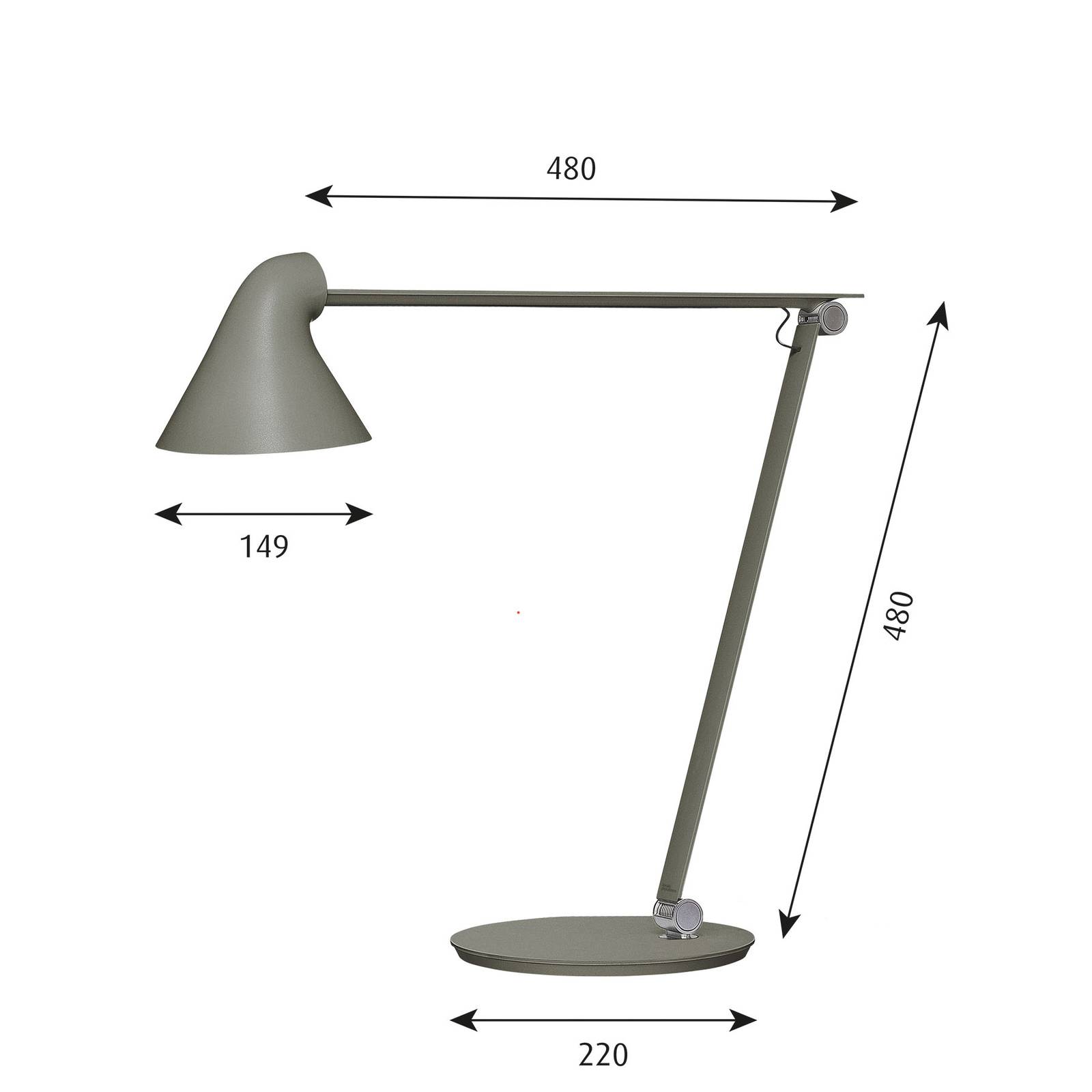 Louis Poulsen NJP Tischlampe Fuß 3.000K dunkelgrau von Louis Poulsen