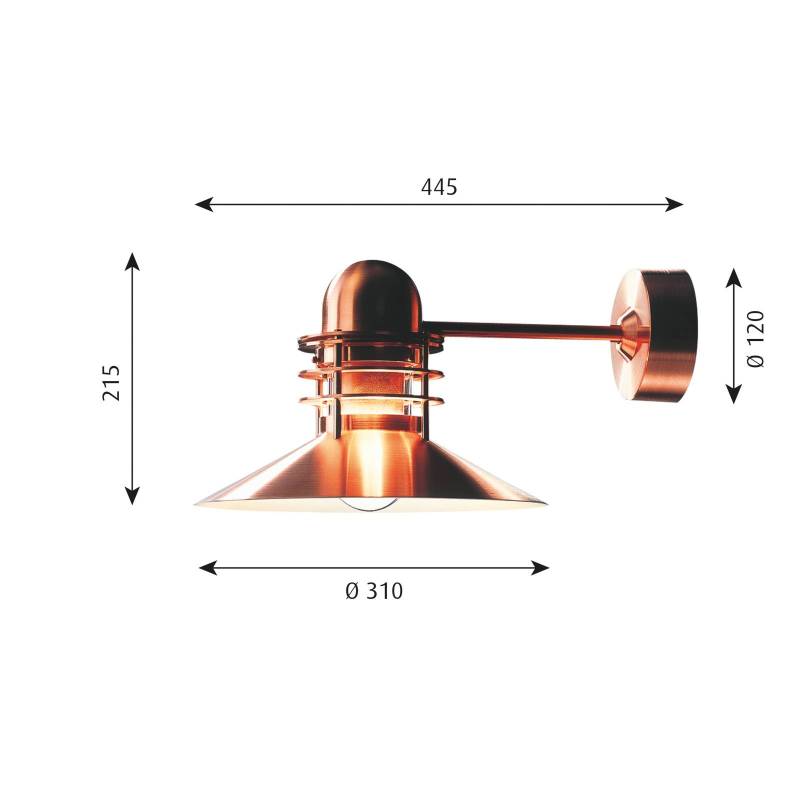 Louis Poulsen Nyhavn Außenwandleuchte, kupfer von Louis Poulsen
