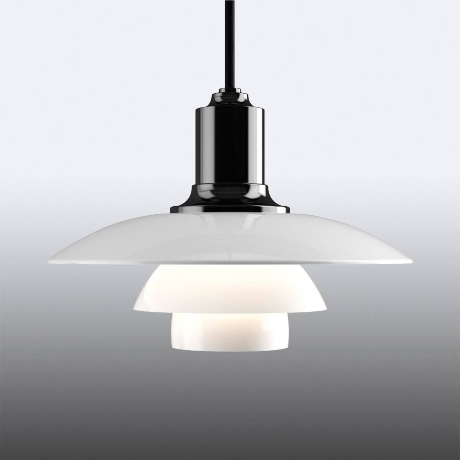 Louis Poulsen PH 2/1 Glas-Pendelleuchte, schwarz Louis Poulsen PH 2/1 Glas-Pendelleuchte, schwarz von Louis Poulsen