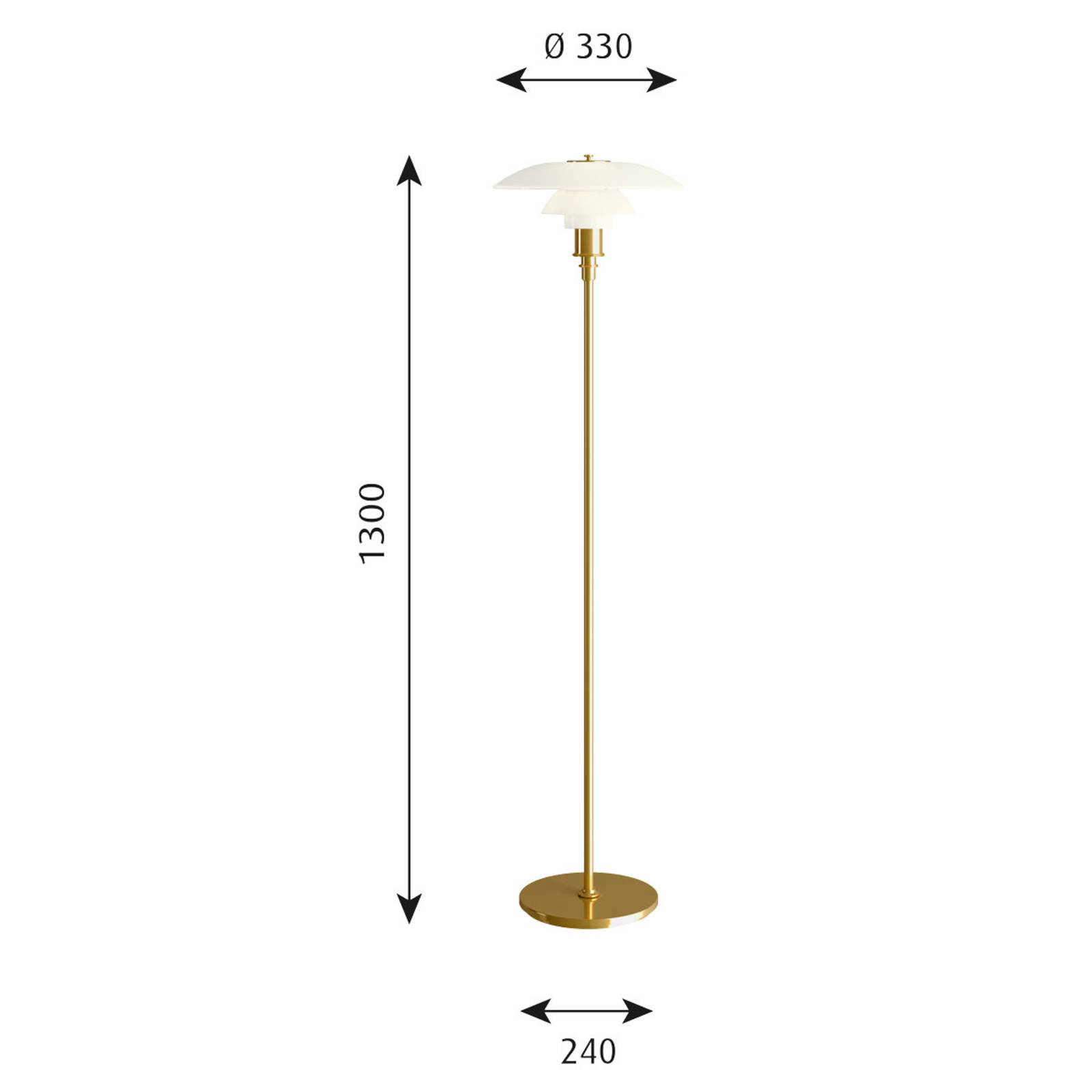 Louis Poulsen PH 3 1/2-2 1/2 Stehlampe messing von Louis Poulsen