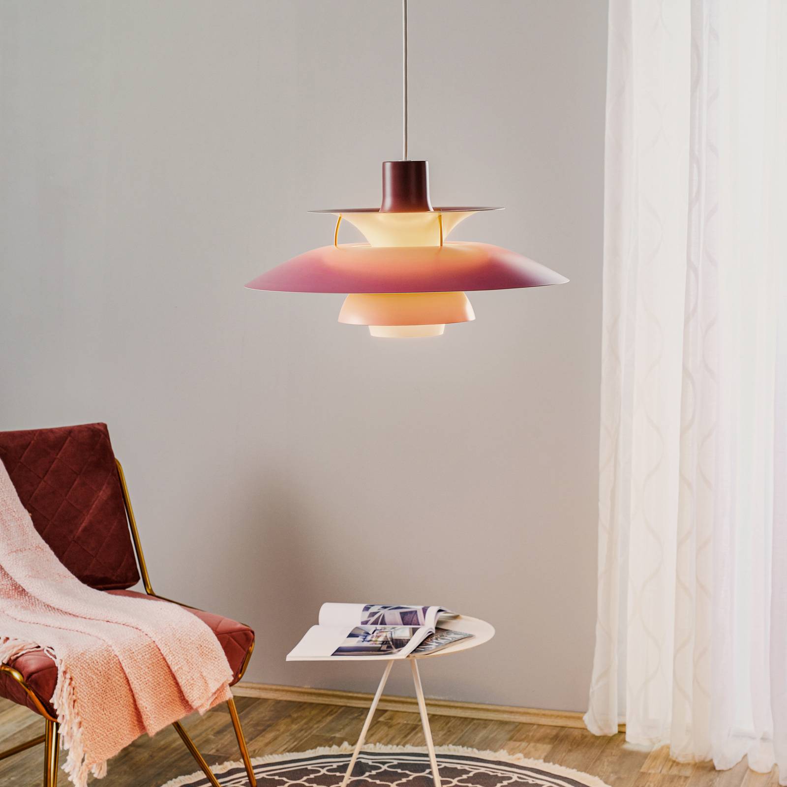 Louis Poulsen PH 5, Designer-Pendellampe, rosa Louis Poulsen PH 5, Designer-Pendellampe, rosa von Louis Poulsen