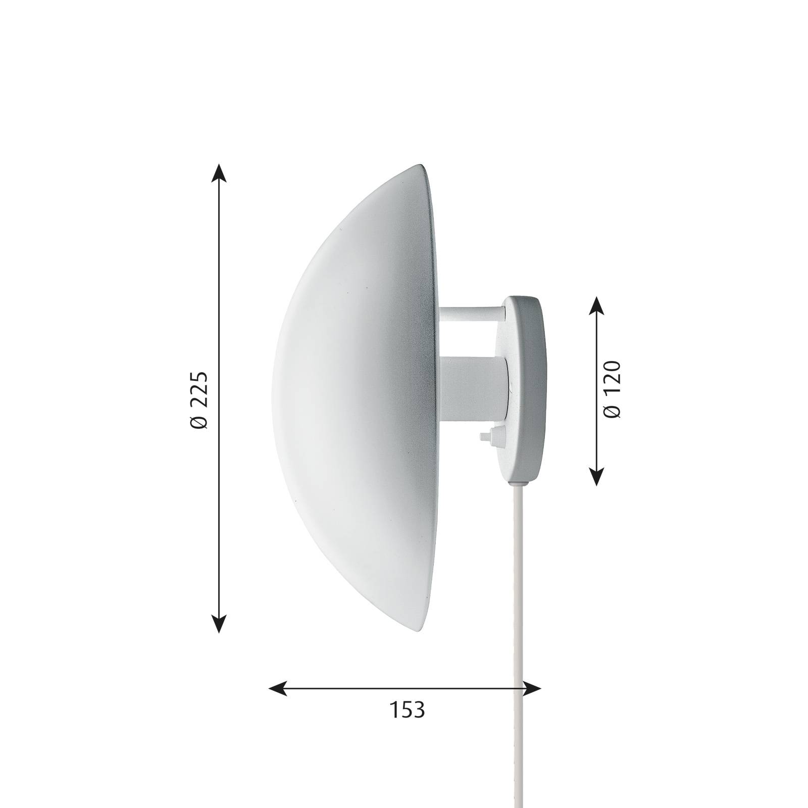 Louis Poulsen PH Hat Wandleuchte mit Stecker von Louis Poulsen