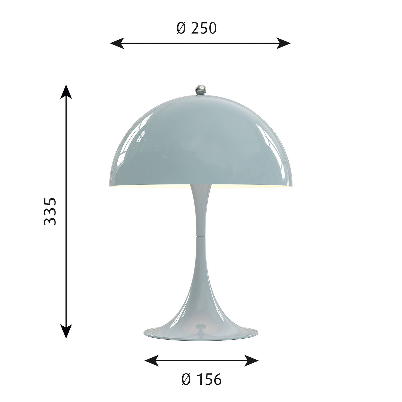Louis Poulsen Panthella Mini LED-Tischlampe blau Louis Poulsen Panthella Mini LED-Tischlampe blau von Louis Poulsen